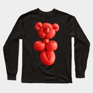 Teddy bear balloon in red Long Sleeve T-Shirt